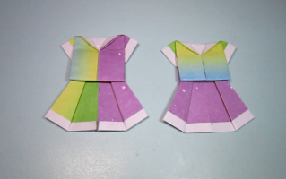 制作折纸短视频 一件漂亮的迷你衣服，幼儿园小朋友都喜欢，手工益智折纸教程