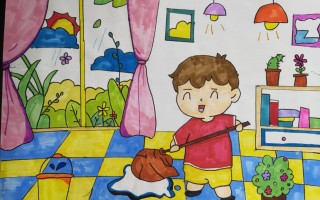 科技与劳动主题绘画 绘画《热爱劳动》｜烟台中小学生“才艺秀”作品选登